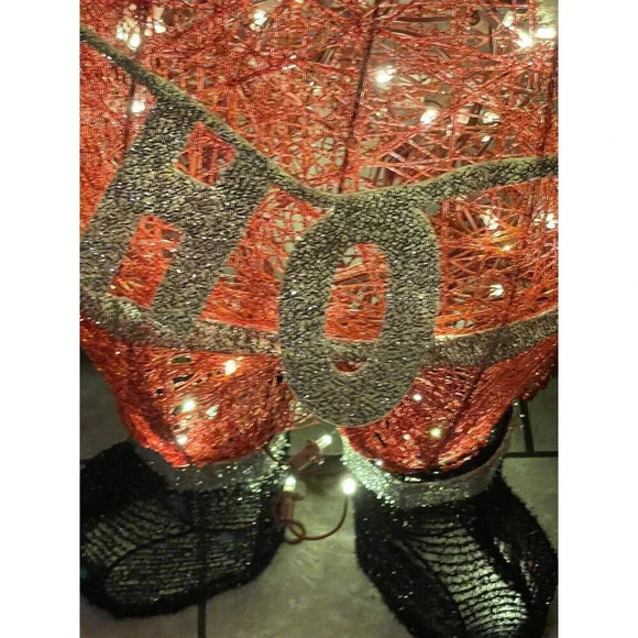 Home Accents Holiday HO HO HO Santa Figurine lighted in box RARE Working - Picture 5 of 16